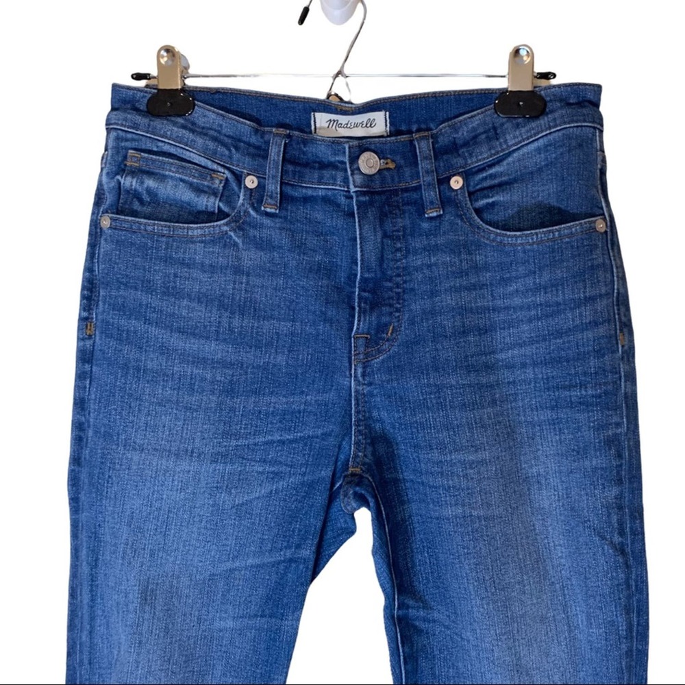 Madewell | 9" High-Rise Skinny Crop Distressed Frayed Hem Jeans Medium Wash 29 - Picture 3 of 9